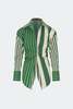Simon Miller Loch Poplin Button Up Top - Green Stripe Combo - Thumbnail 1