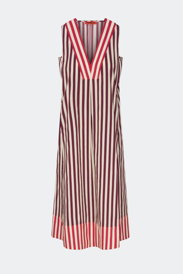 Simon Miller Mar Poplin Dress - Bordeaux Stripe Combo