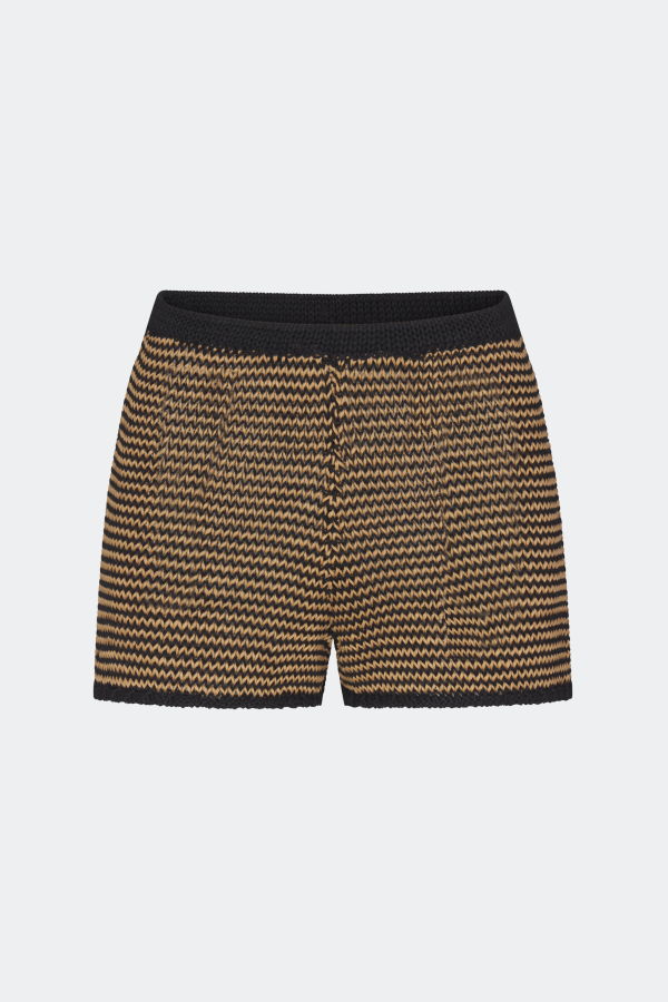 Simon Miller Marzo Knit Short Shorts - Black/Natural Combo