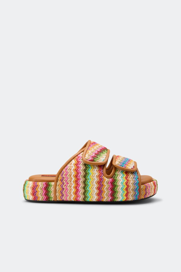 Simon Miller Raffia Cro Slide Sandals - Tropical Twist