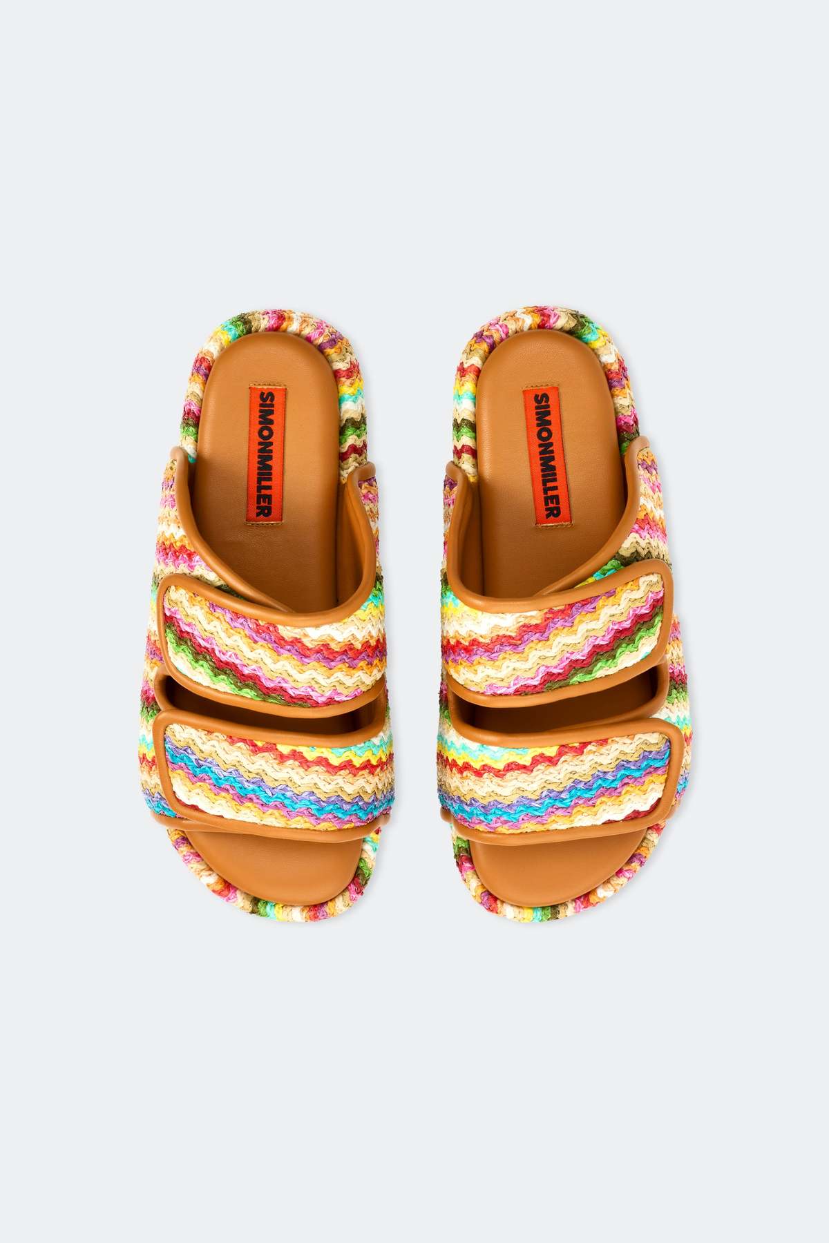 Simon Miller Raffia Cro Slide Sandals - Tropical Twist - Image 2 of 2