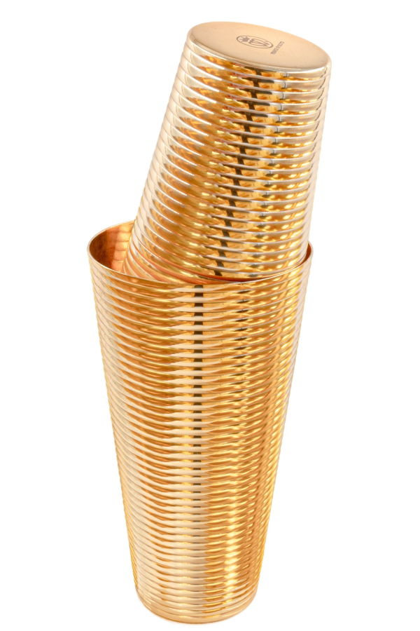 Prince of Scots Fluted 3-Piece Cocktail Shaker Set - 24K Gold