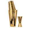 Prince of Scots Hammered Copper 3 Piece Cocktail Shaker Set - 24K Gold Plate - Thumbnail 4