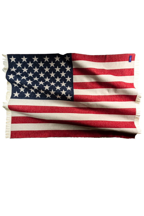 Prince of Scots American Flag Merino Wool Throw