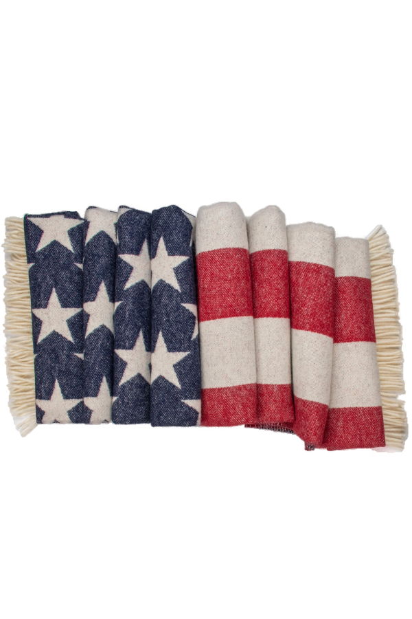 Prince of Scots American Flag Merino Wool Throw