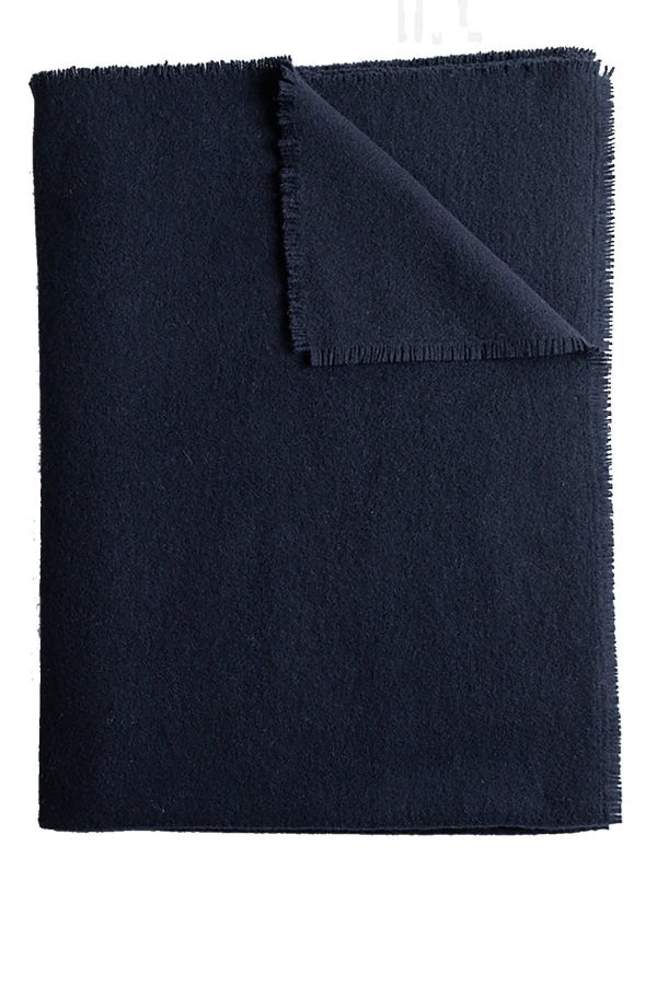 Prince of Scots Boucle Extra Fine Merino Wool Throw - Midnight Blue