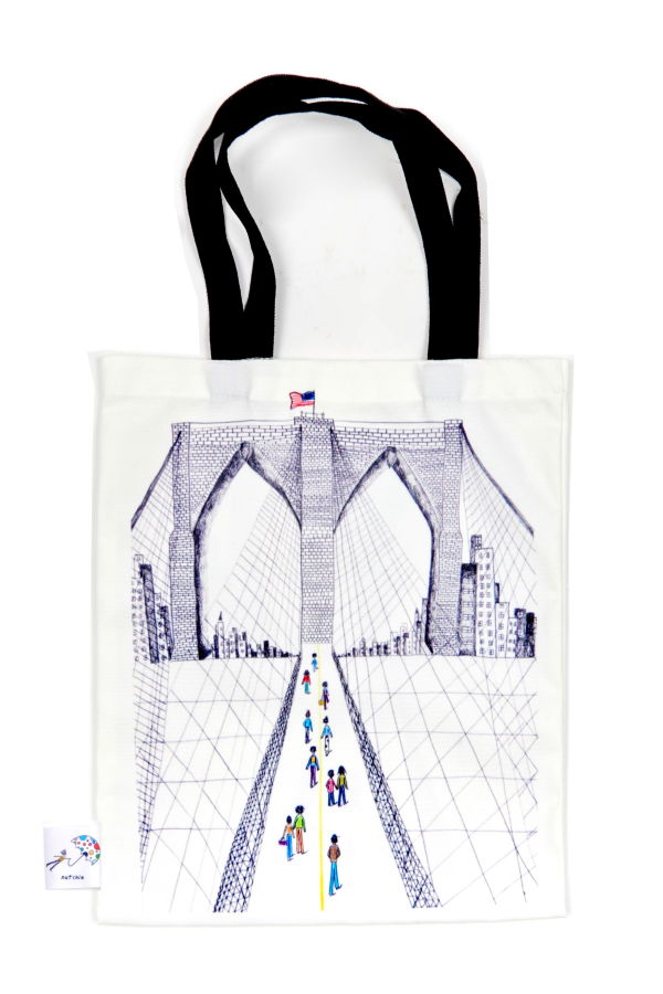 Natchie Brooklyn Bridge Tote Bag