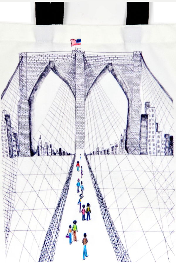 Natchie Brooklyn Bridge Tote Bag