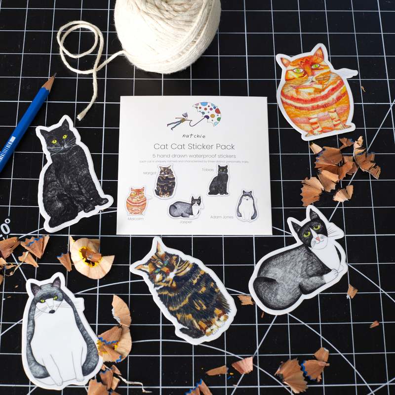 Natchie Cat Cat Sticker Pack