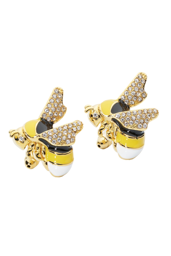 Prince of Scots Crystal Bee Cufflinks Enamel & Faceted Crystal Luxury Accents