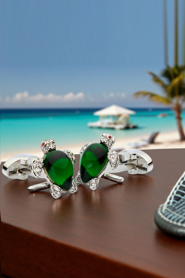 Prince of Scots Crystal Turtle Cufflinks