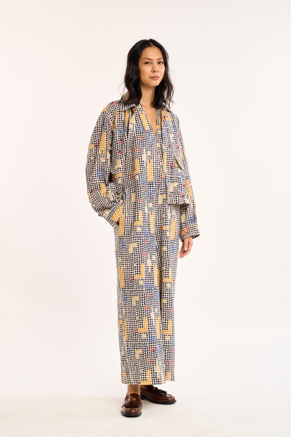 RUJUTA SHETH Nina Jumpsuit Tic Tac Print Jumpsuit