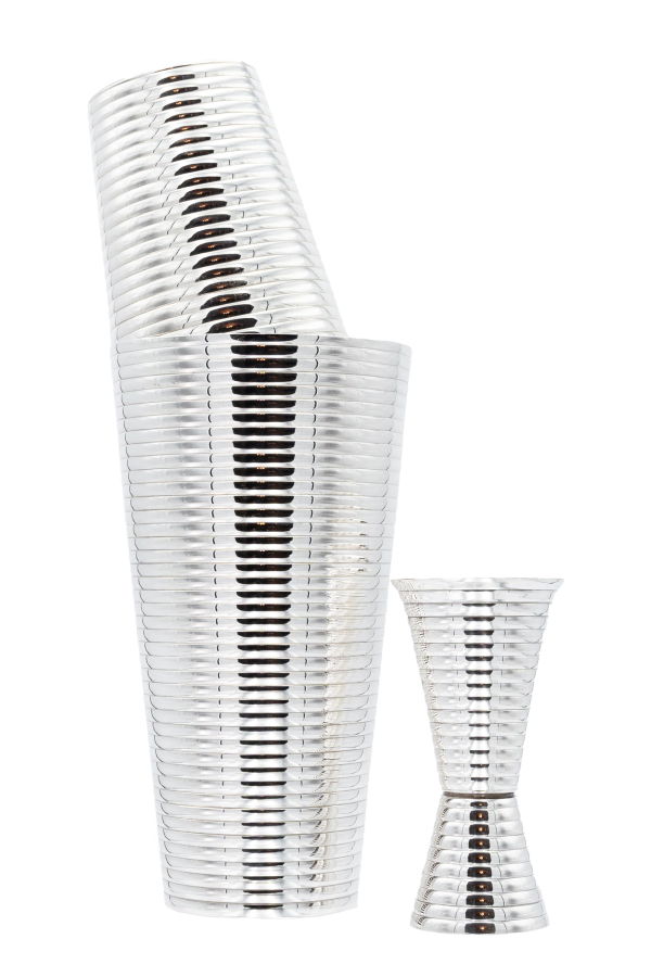 Prince of Scots Fluted 3-Piece Cocktail Shaker Set - Silver