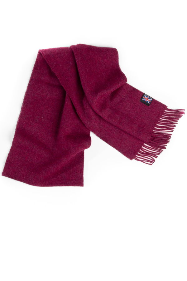 Prince of Scots Fringed Merino Wool Scarf - Crimson