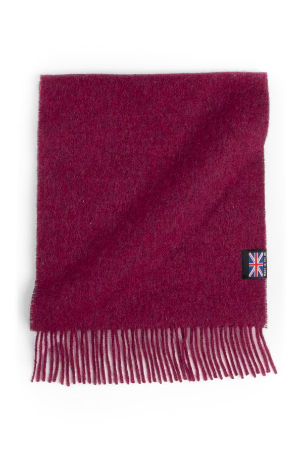 Prince of Scots Fringed Merino Wool Scarf - Crimson