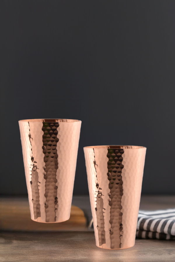 Prince of Scots S/2 Hammered Copper Tumbler Set