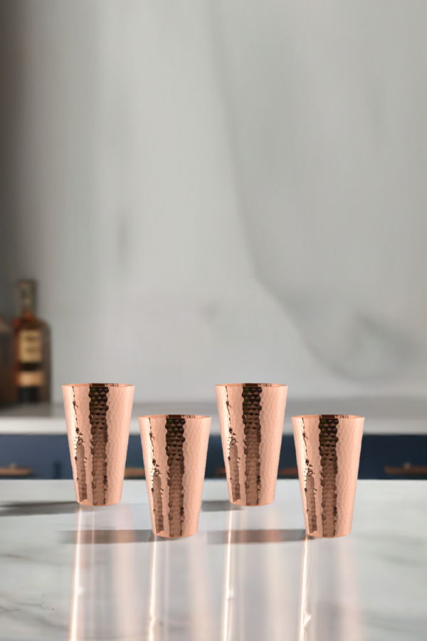 Prince of Scots Hammered Copper Tumbler Set of 4