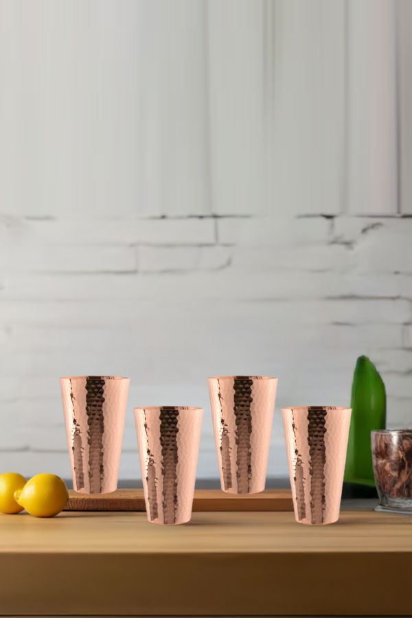 Prince of Scots Hammered Copper Tumbler Set of 4