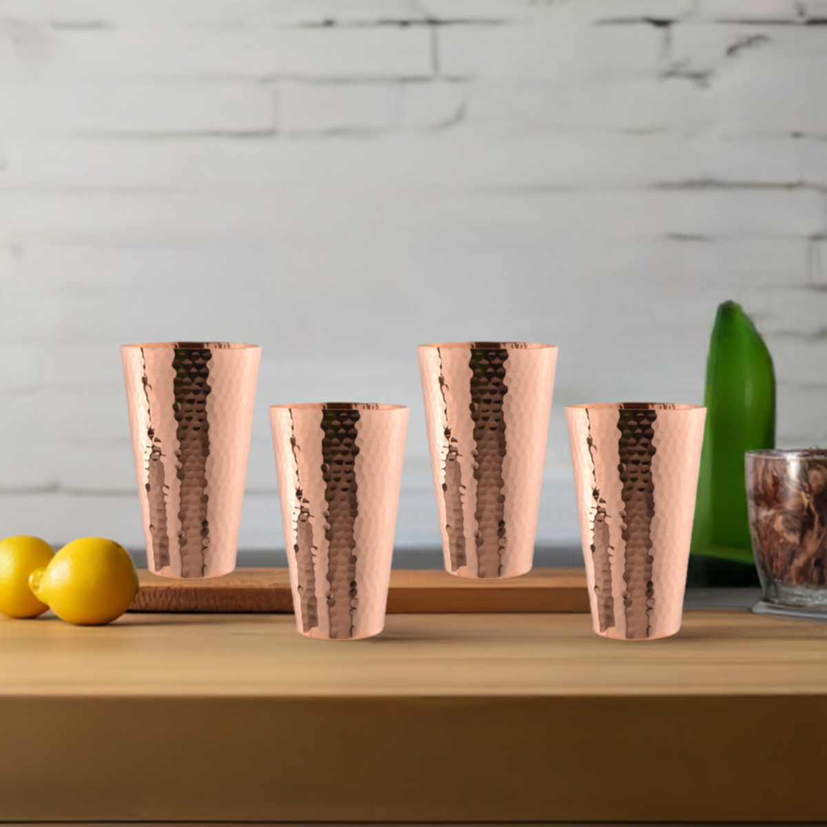 Prince of Scots Hammered Copper Tumbler Set of 4 - Image 2 of 4