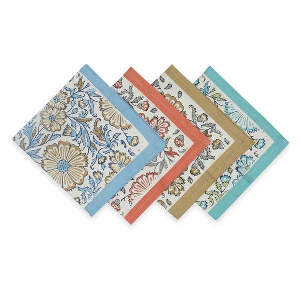 Sustainable Threads Streamline Hand Block Printed Napkins Set of 4