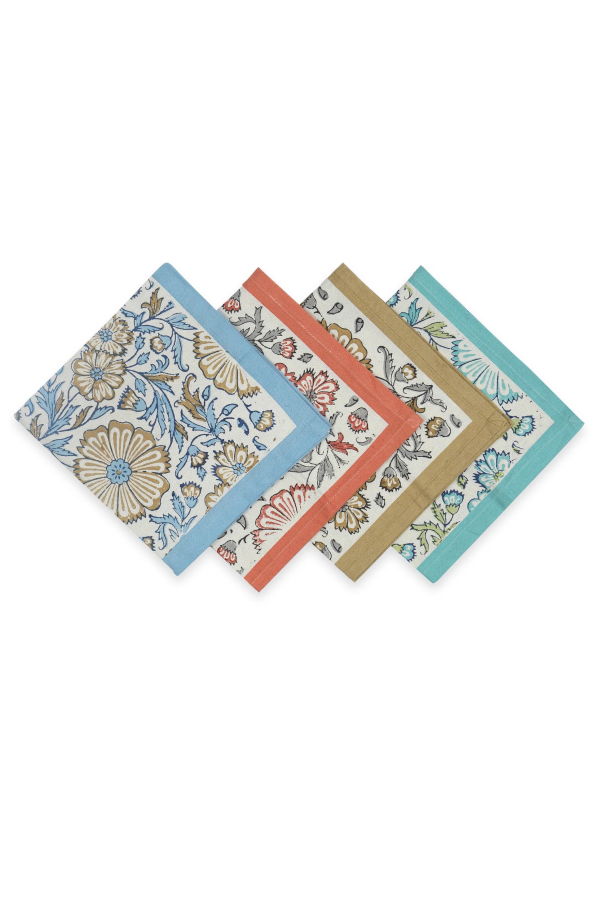 Sustainable Threads Streamline Hand Block Printed Napkins Set of 4