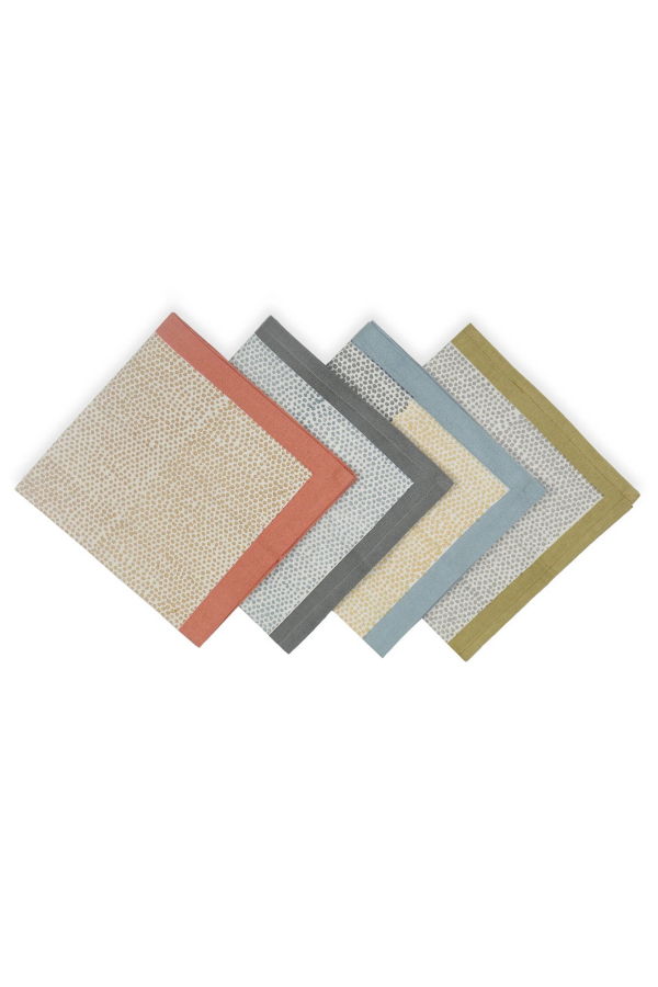 Sustainable Threads Streamline Hand Block Printed Napkins Set of 4