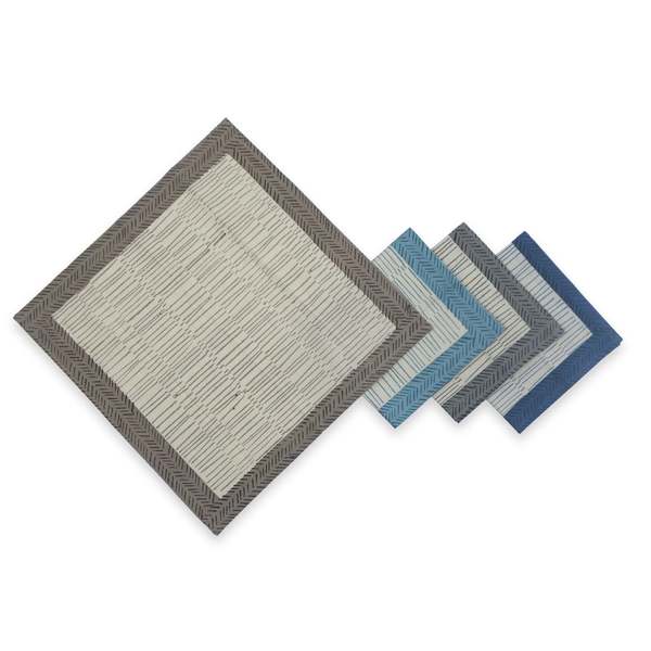 Sustainable Threads Streamline Hand Block Printed Napkins Set of 4