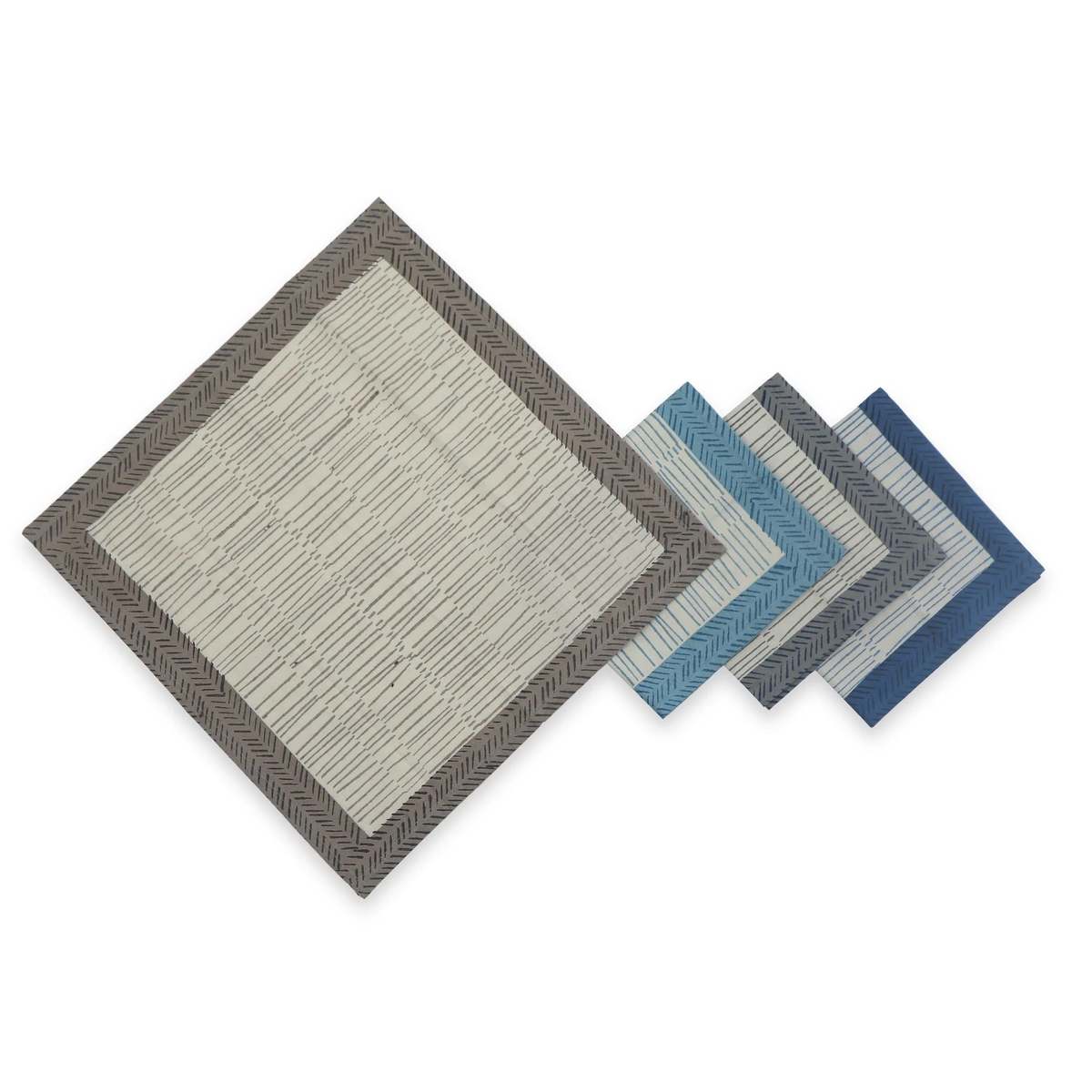 Sustainable Threads Streamline Hand Block Printed Napkins Set of 4 - Image 5 of 25