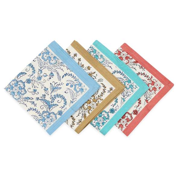 Sustainable Threads Streamline Hand Block Printed Napkins Set of 4