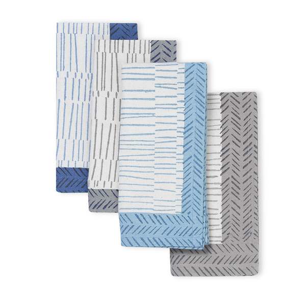 Sustainable Threads Streamline Hand Block Printed Napkins Set of 4