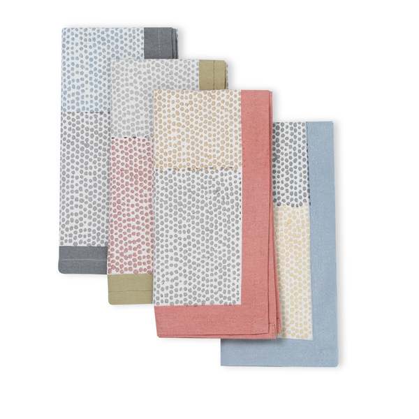 Sustainable Threads Streamline Hand Block Printed Napkins Set of 4