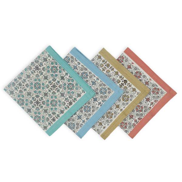 Sustainable Threads Streamline Hand Block Printed Napkins Set of 4