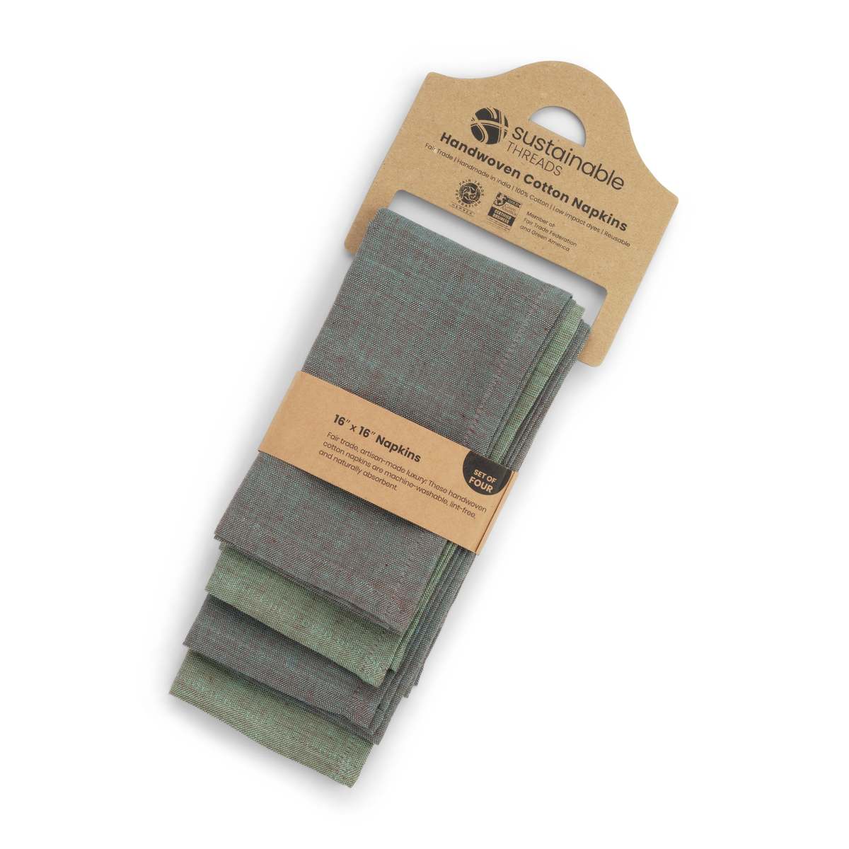 Sustainable Threads Palette Handwoven Cotton Napkins Set of 4 - Image 11 of 15