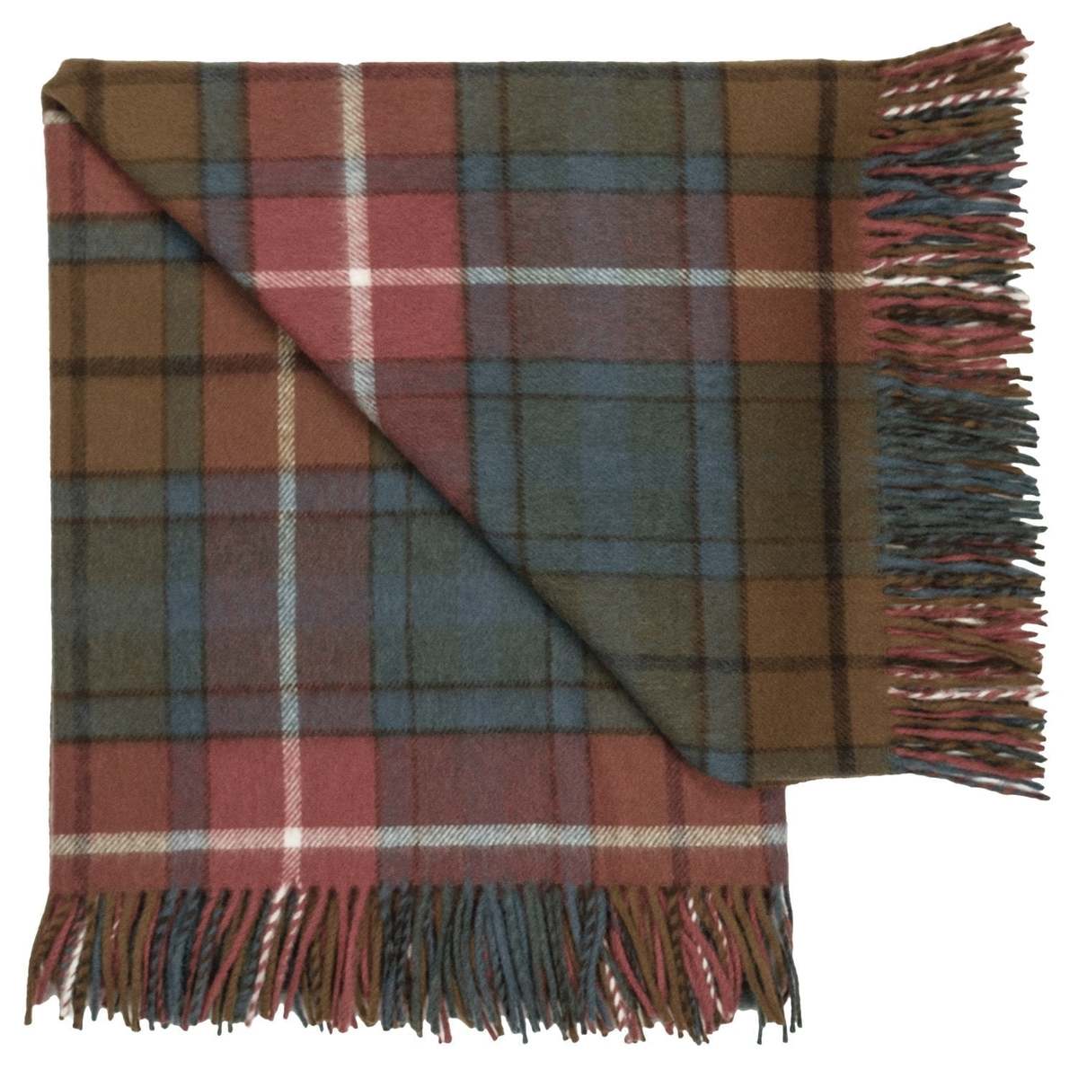 Prince of Scots Highland Tartan Tweed Merino Wool Throw - Antique Buchanan - Image 3 of 9