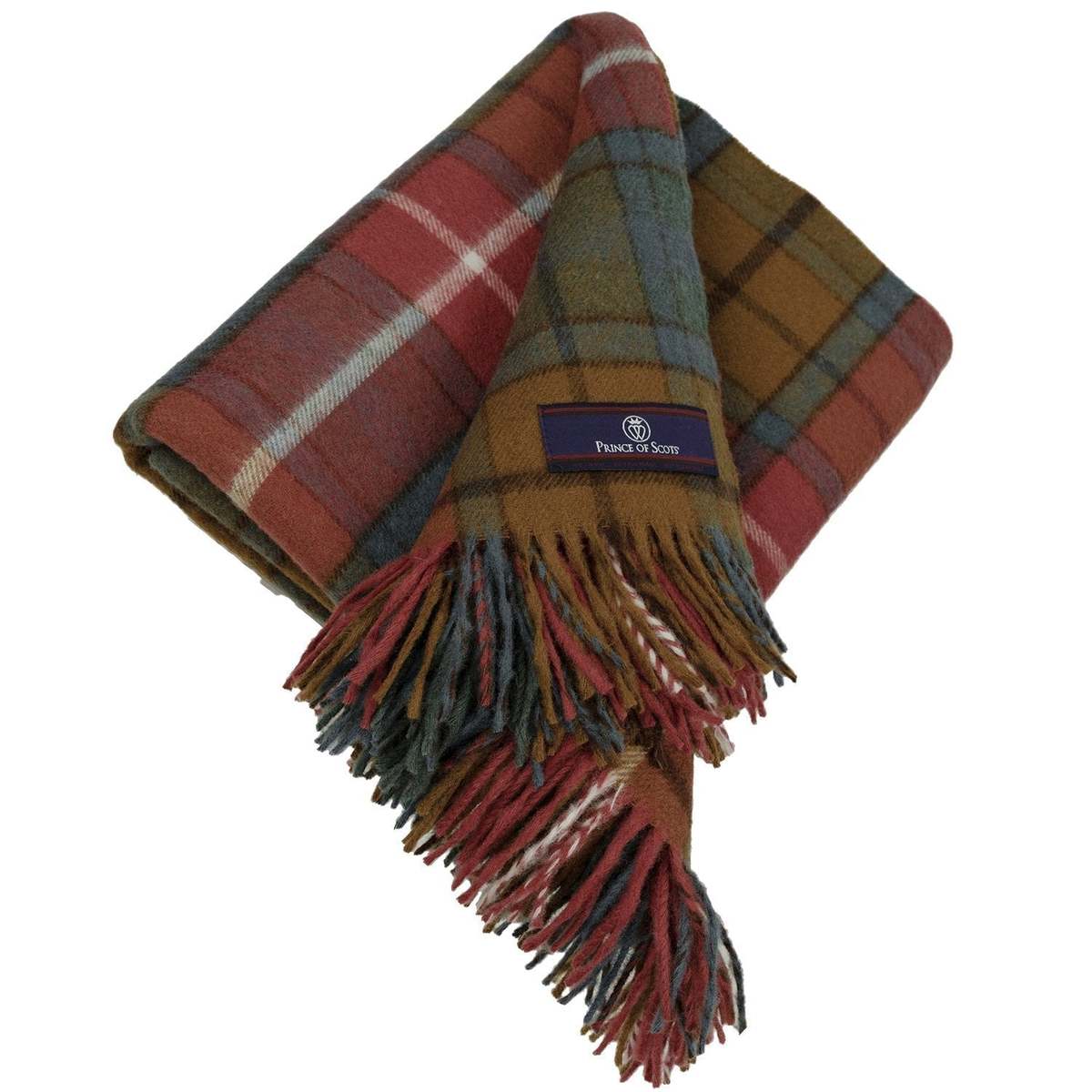 Prince of Scots Highland Tartan Tweed Merino Wool Throw - Antique Buchanan - Image 4 of 9