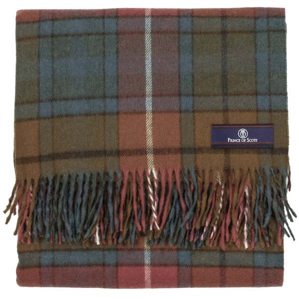 Prince of Scots Highland Tartan Tweed Merino Wool Throw - Antique Buchanan