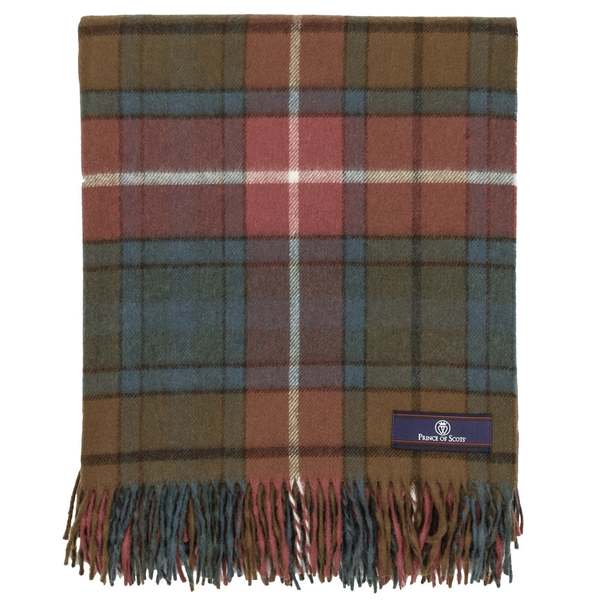 Prince of Scots Highland Tartan Tweed Merino Wool Throw - Antique Buchanan