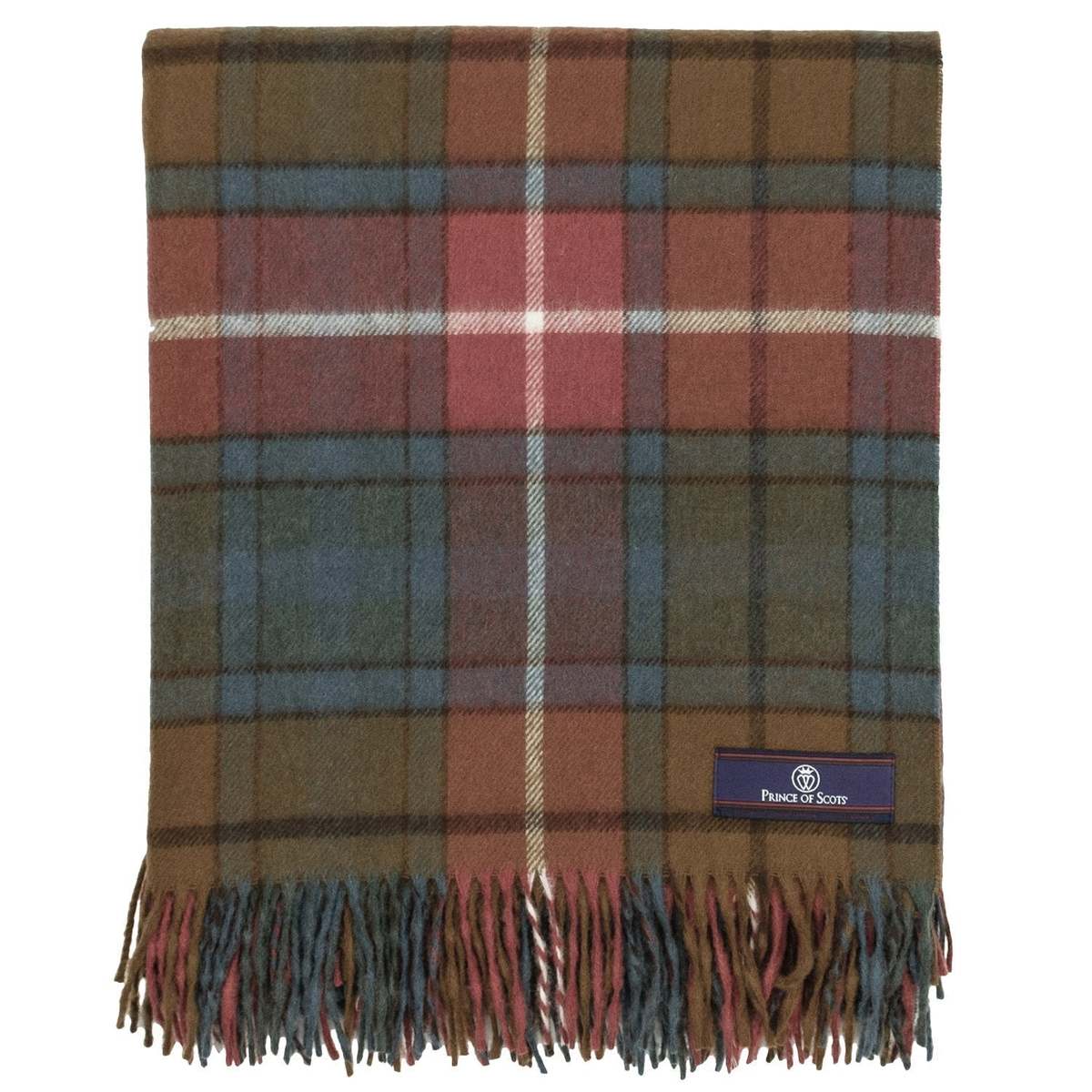 Prince of Scots Highland Tartan Tweed Merino Wool Throw - Antique Buchanan - Image 6 of 9
