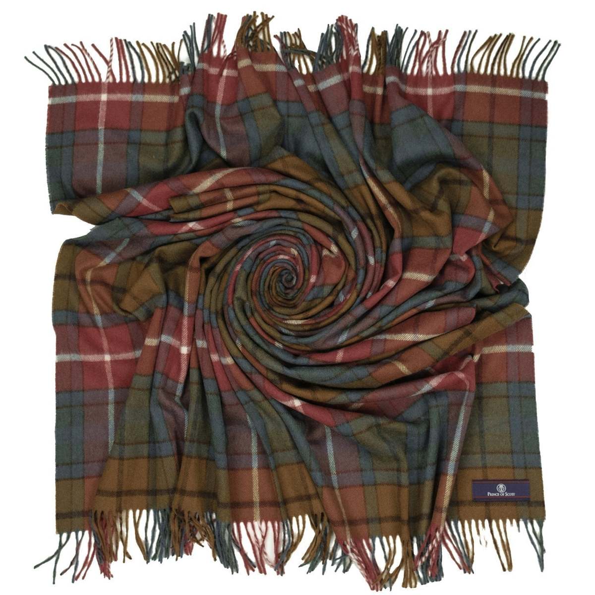 Prince of Scots Highland Tartan Tweed Merino Wool Throw - Antique Buchanan - Image 8 of 9