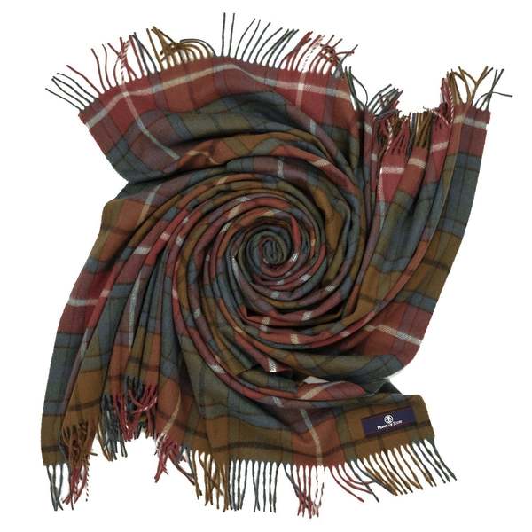 Prince of Scots Highland Tartan Tweed Merino Wool Throw - Antique Buchanan