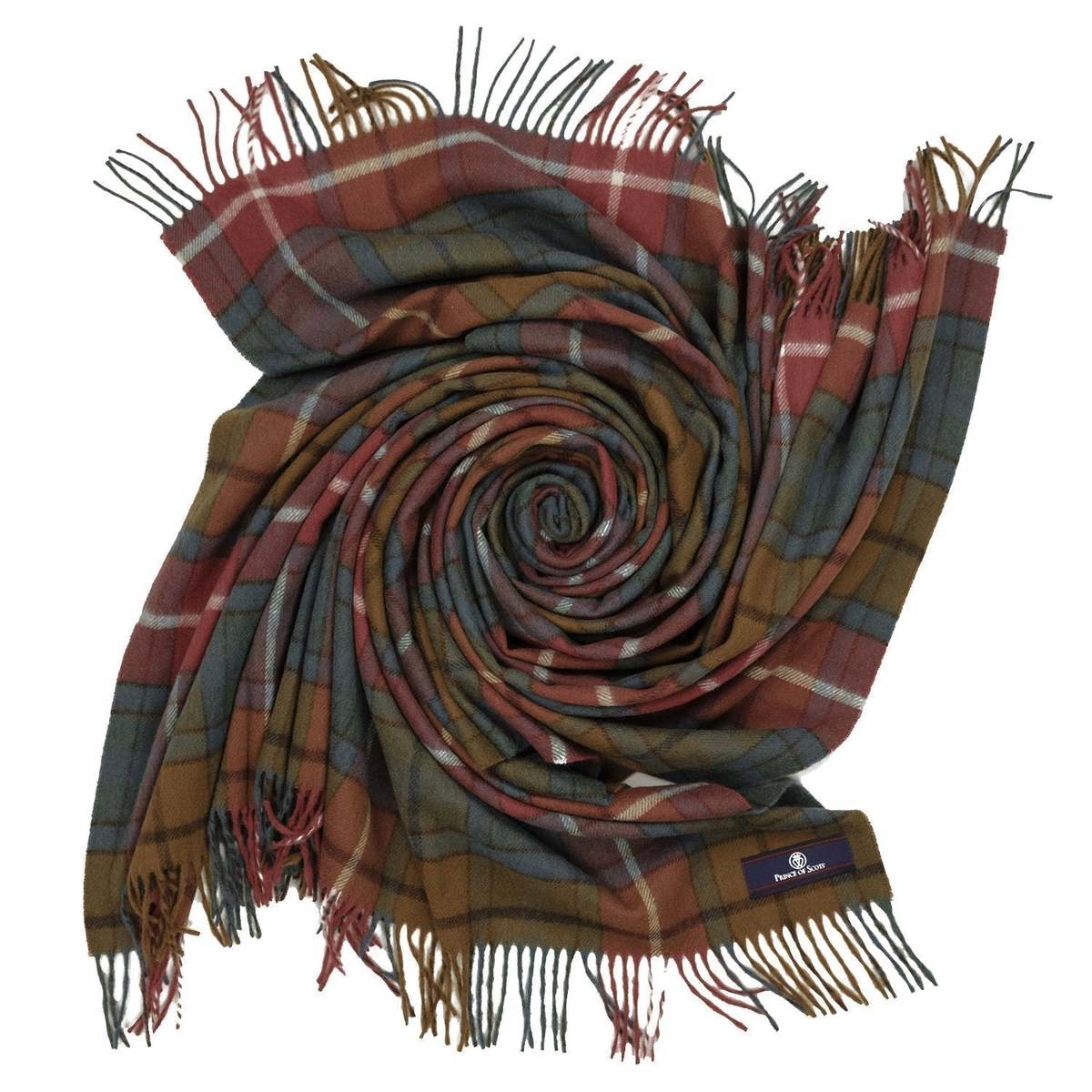 Prince of Scots Highland Tartan Tweed Merino Wool Throw - Antique Buchanan - Image 9 of 9