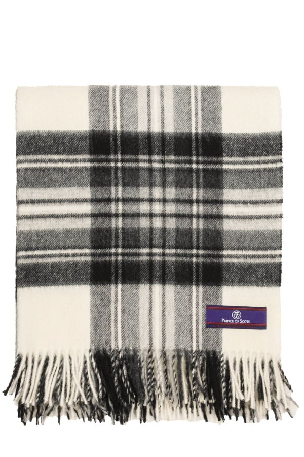 Prince of Scots Highland Tartan Tweed Merino Wool Throw - Dress Grey Stewart