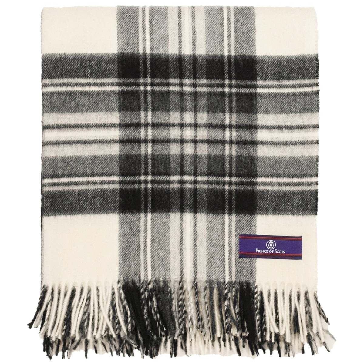Prince of Scots Highland Tartan Tweed Merino Wool Throw - Dress Grey Stewart - Image 2 of 6