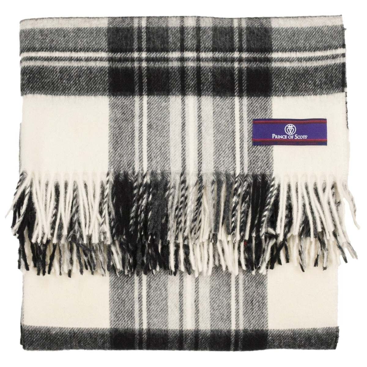 Prince of Scots Highland Tartan Tweed Merino Wool Throw - Dress Grey Stewart - Image 3 of 6