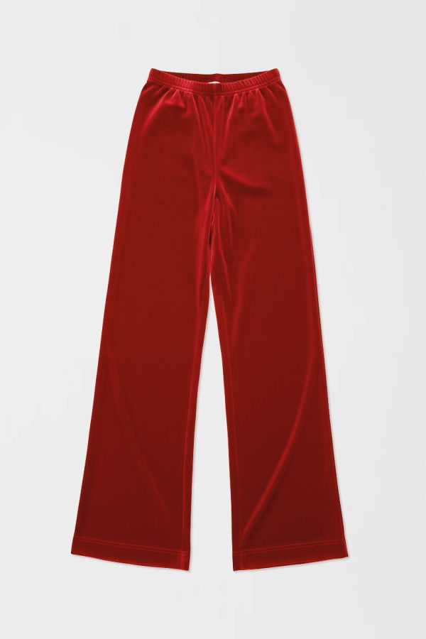 Simone Wild Velvet Perfect Pants - Firered