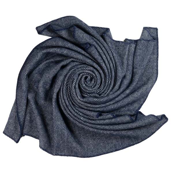 Prince of Scots Highland Tweeds Big Throw - Herringbone Navy