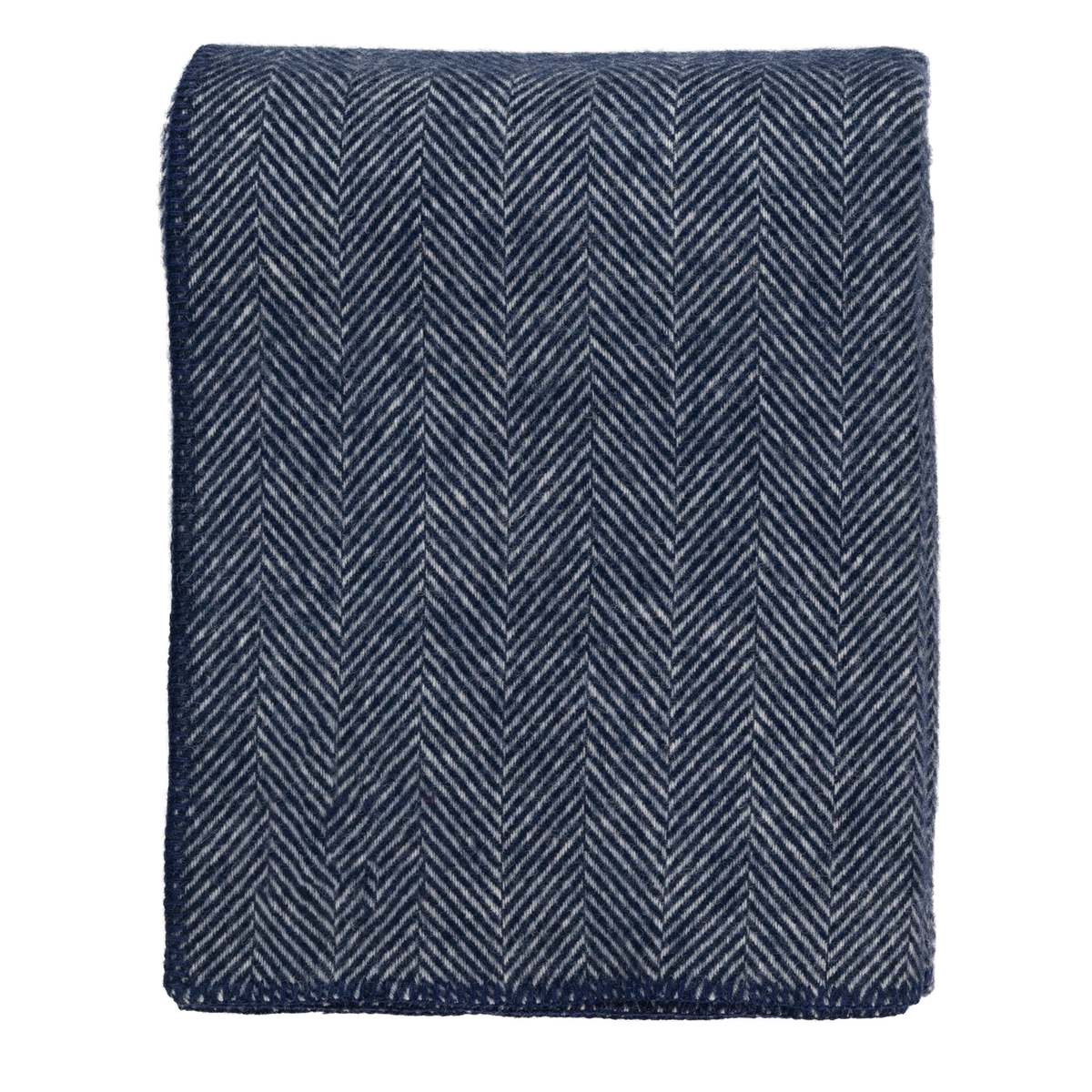 Prince of Scots Highland Tweeds Big Throw - Herringbone Navy - Image 7 of 8