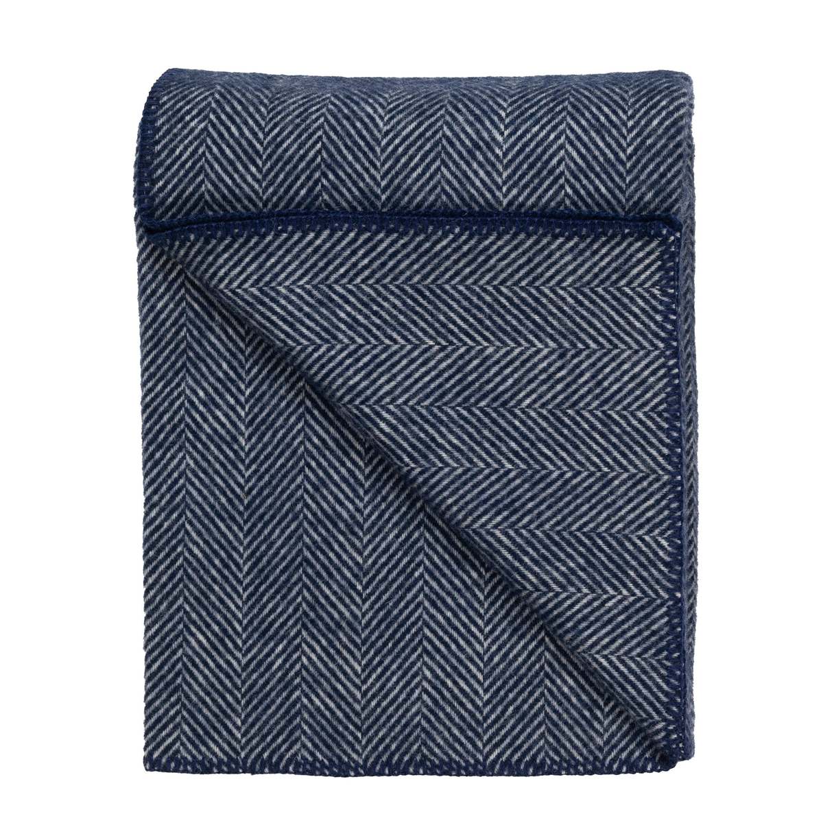 Prince of Scots Highland Tweeds Big Throw - Herringbone Navy - Image 8 of 8