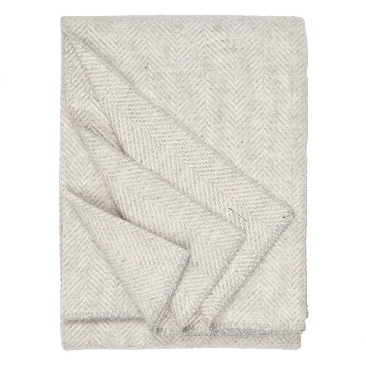 Prince of Scots Highland Tweeds Big Throw - Herringbone Silver - Image 1 of 5