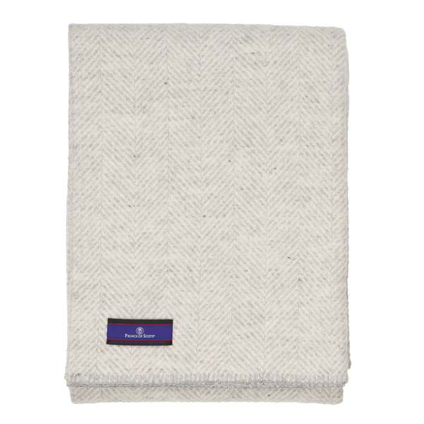 Prince of Scots Highland Tweeds Big Throw - Herringbone Silver